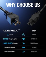 Fast Charging Power Cable for Segway Ninebot MAX G30/G30P/G3/G2 – 9FT UL Listed
