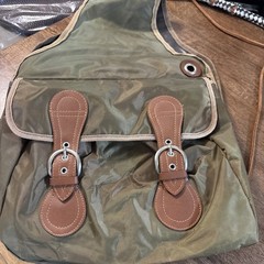 Western Outfitters Green Plastic Canvas Saddle Bag Horse Tack Water Resistant