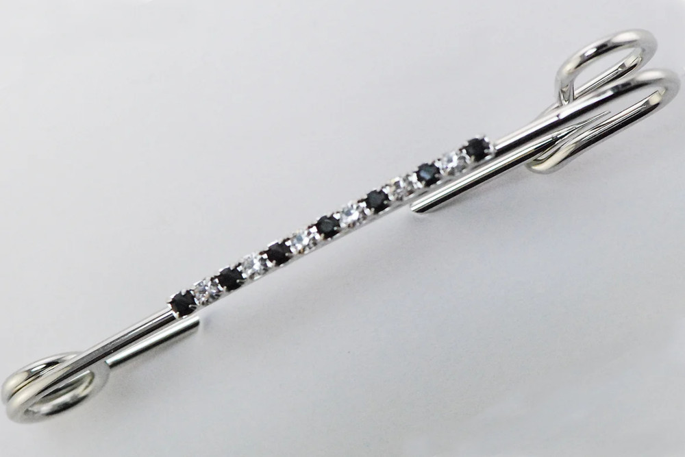Jet/Crystal Rhinestone Strip Stock Pin