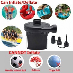 Electric Air Pump Inflator Pool, Portable for Gym Outdoor (Black)