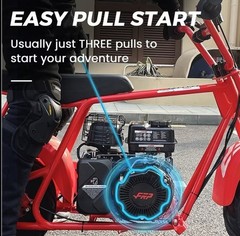 FRP GMB100 100cc Gas Mini Bike 4-Stroke Off-Road Trail Bike Red