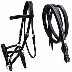 Horse Western Horse Western English Tack Black Leather Bitless Sidepull Bridle