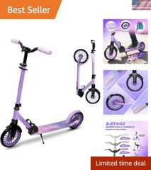 Kick Scooter for Age 6+ Kids Teens Adults, Max Load 240 LBS, Adjustable Heigh…