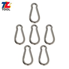 Set Of 6 264 Lbs 304 Stainless Steel Spring Snap Hook Carabiner Clips