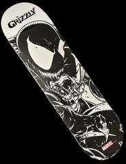 RARE Grizzly x Marvel Venom Spiderman Skateboard Deck Limited Stan Lee Comic NEW