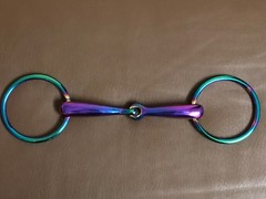 Rainbow Multi Color Loose Ring Snaffle Horse Bit Stainless Steel Tack Equestrian