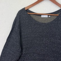 Habitat Shirt Womens Medium Charcoal Olive Two-Tone Long Sleeve Scoop Neck