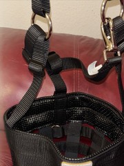 Barn and Stable adjustable Black Nylon/Rubber Horse Pony Yearling Grazing Muzzle
