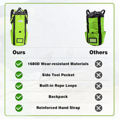 Arborist Rope Storage Bag Tree Climbing Rock Rope Bucket Backpack Rope Storage B