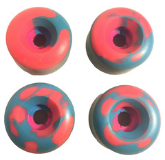 Used Dogtown K-9 60mm 97A Skateboard Wheel – Blue & Pink Set of 4