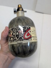 Ninja Paintball 48ci 4500PSI Carbon Fiber HPA Tank with Regulator Gauge CP Logo
