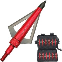 12pcs Archery Broadheads 3 Fixed Blade 100Grain Hunting Arrowheads with One Case