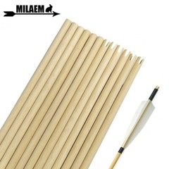 31″ White Wooden Arrows Indonesia Shafts Handmade DIY Archery Target Bow Hunting