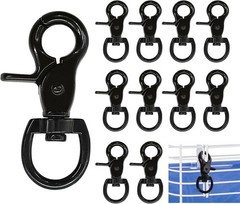 10PCS Trigger Snap Hooks 2.32» x 0.82» Zinc Alloy Black Swivel Snap Hooks H…