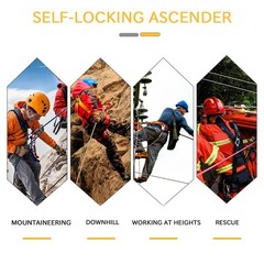 Rope Ascender,Rock Climbing Tree Arborist Rope Grab Self-Locking Rope Grip3127