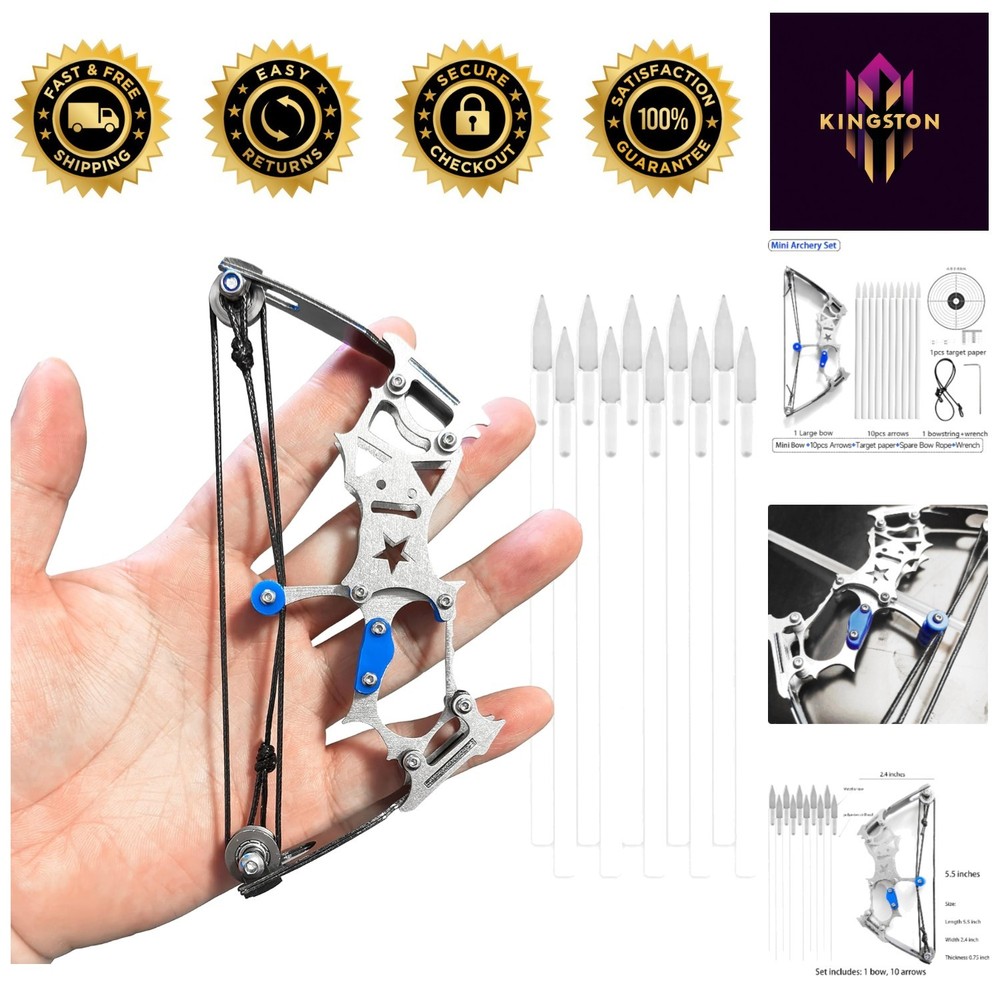 Sleek Silvery Compound Bow Set for Target Shooting – Left & Right Hand Friendly