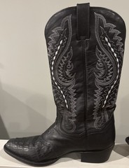 Dan Post Leather Alligator Print Western Boots 9D Men’s Black Leather DP2710H