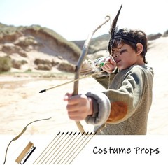 20 Pcs Wooden Arrows Soft Rubber Tips, 17 Inch Handmade Wooden Toy Arrow for