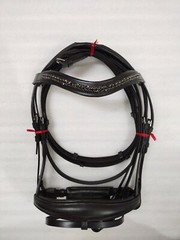 New Leather Padded Comfort Bridle With Black Colour Stone and Padding.