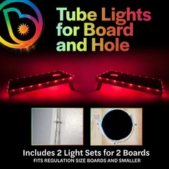 LED Cornhole Lights Set – Glow in the Dark, Light Up Cornhole Board Kit, Red
