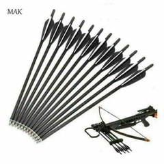 12Pcs 20 inch Crossbow Bolts Carbon Arrow For Hunt Target OD 8.8mm With 4″ vane