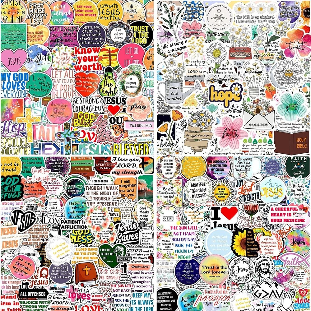 Inspirational Christian Stickers: Bible Verse, Waterproof, Easter Gifts, 220Pcs