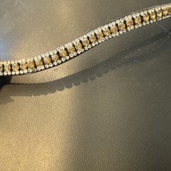3 Row Crystal Horse Leather Browband For Bridle.