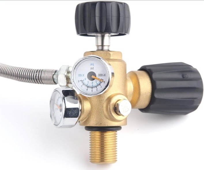 High Pressure PCP Fill Station Air Tank Valve Regulator + Hose 4500PSI