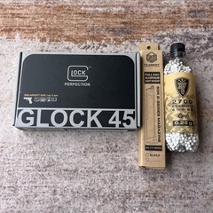NEW Glock G45 Gas Blowback Airsoft Pistol with Extended Mag – Black (2276345)
