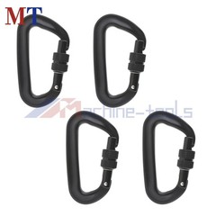 4 Pack Heavy Duty Aviation 12 KN D-Shaped Locking Carabiners Clip Aluminum
