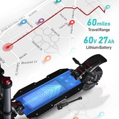 T88 Dual Motor 2800W 60V 27AH Scooter Electric Adult 50 MPH With Seat Folding