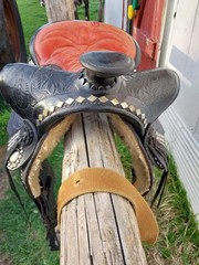 Vintage Western Silver Show Parade Saddle Doule Rigging 15″ Simco Fair Condition