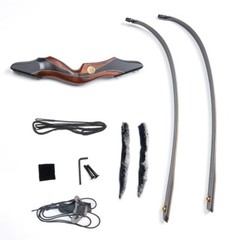60″ Takedown Recurve Bow 30-50lbs Wooden Bow Riser for Archery Hunting Target