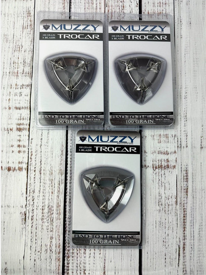 ⭐ NEW ⭐ 3 pack ⭐ Muzzy 3 BLADE Trocar 100 Grain Archery Hunting Fixed Broadhead⭐