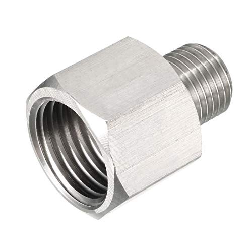 Pipe Fitting Adapter M10-1.0 Male to M14-1.5 Female, Stainless Steel for