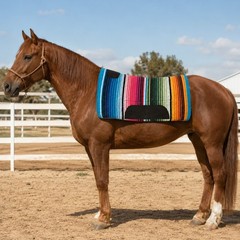 30×30 Multi Color Western Saddle Pad 1 Inch Fleece Bottom Horse Tack Pad