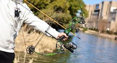 Bowfishing Bow Kit with 3 Arrows 15-45 LBS,Fishing Reel for Fishing, Hunt＆Shoot