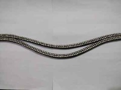 Designer Leather Clear Crystal 4 Row Silver Browband For Horse.