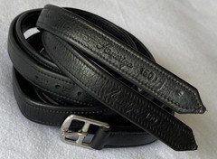 AMERIGO 150cm / 59″ Stirrup Leathers BLACK Italian CALFSKIN~No Strtech~GREAT CON