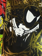 SUPER RARE Spiderman Gold Holofoil Black Suit HUF Skateboard Deck Marvel Comics