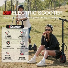 iScooter i8M Foldable Electric Scooter(350W Motor,19MPH Top Speed,15Miles Range)
