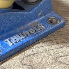 Thunder Skateboard Trucks Blue White Grenade Heart 7.75” Used VTG