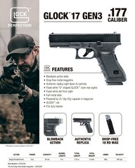 Umarex Glock 17 Gen 3 .177 Cal Blowback Air Pistol with CO2 Tanks and BBs Bundle