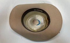 Vintage 80s Eddy Bros Men’s Beige B-Bar-B Ranch Wool Cowboy Hat Sz 7 3/8