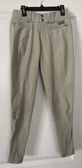 Kerrits Affinity Ice Fil Full Seat Breech XS Sand Light Green Silicone Grip Hors