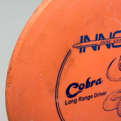 Innova Disc Golf Cobra Orange Blue PFN Patent # No Ink Ontario Old Logo Preowned