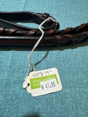 Bobby’s 5/8”x49” Brown Raised With Buckle Leather Laced Snaffle Reins #932-B