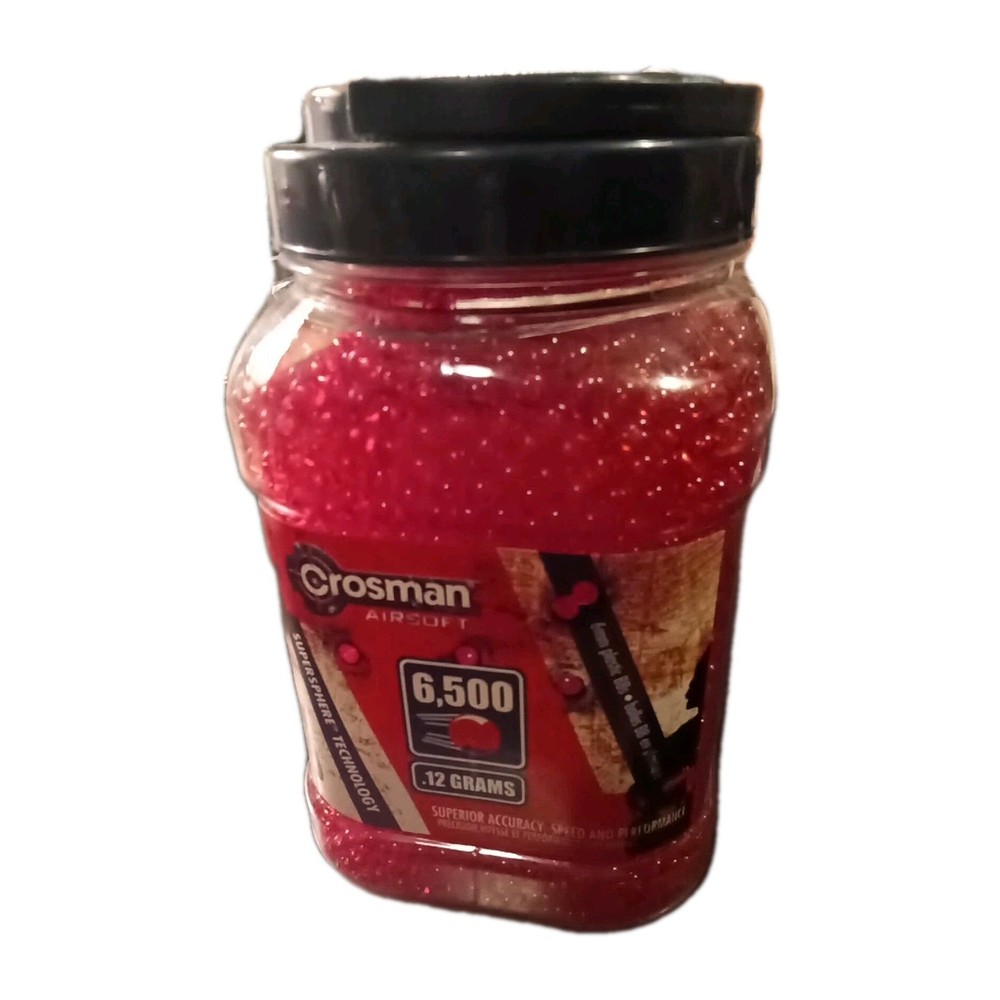 Crosman Airsoft 6mm Plastic BB’s 6500 12 grams Supersphere Technology.. Red…AV
