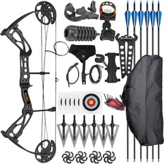 Compound Bow Set 70lb 320FPS Speed Archery Carbon Arrows Sight Release Hunting