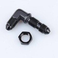-3 AN Male Flare 90 Degree Bulkhead Fitting Adapter Aluminum 3AN Black 90